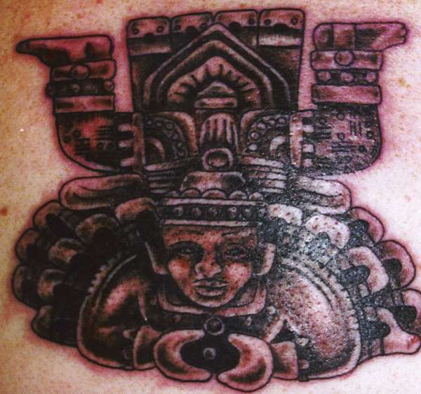 阿兹特克的神石人像纹身图案