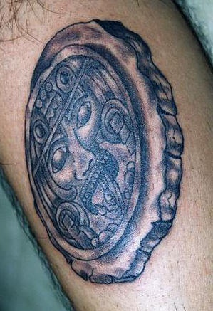 阿兹特克人的神圣符号石像纹身图案