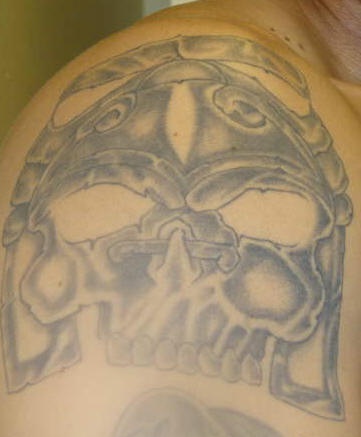 阿兹特克风格的骷髅纹身图案
