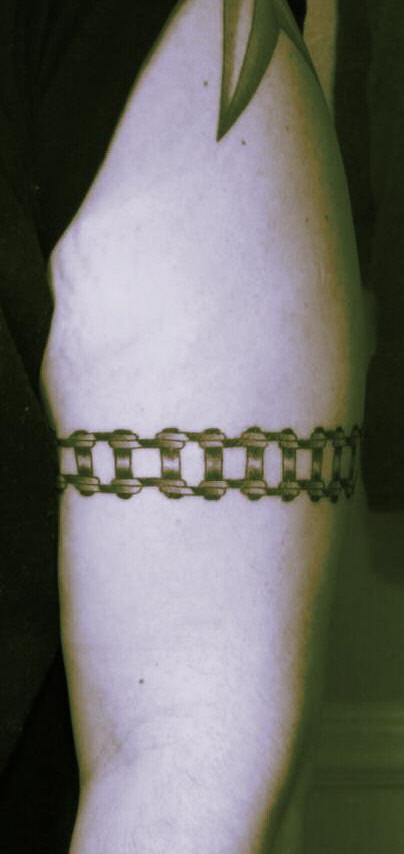 手臂个性的铁路臂环纹身图案