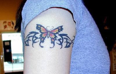 手臂蝴蝶部落图腾袖标纹身图案