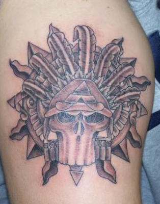 阿兹特克部落战士纹身图案