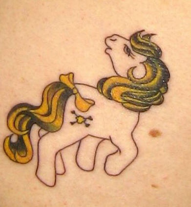 彩色漂亮的卡通小马纹身图案