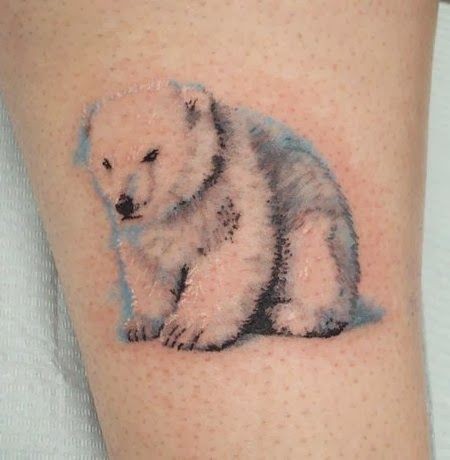 可爱的小北极熊纹身图案