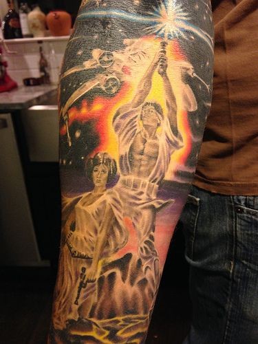 手臂星球大战主题丰富多彩的各种英雄纹身图案