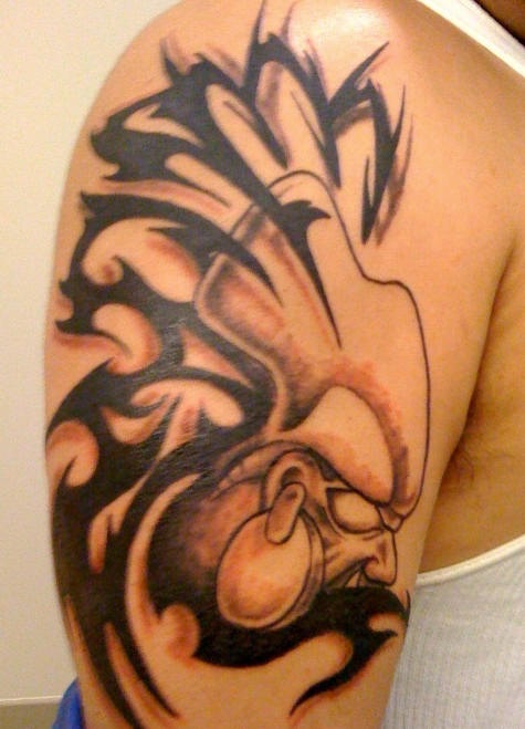 手臂墨西哥部落阿兹特克武士纹身图案