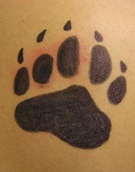 熊爪印黑色纹身图案