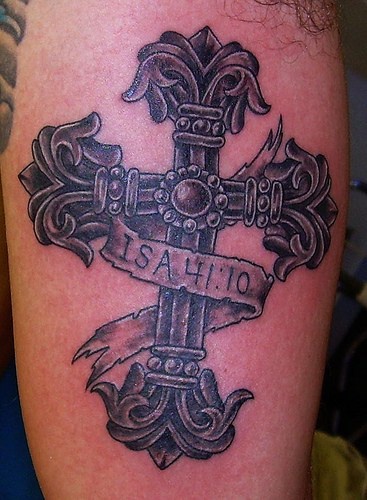美丽的基督教十字架纹身图案