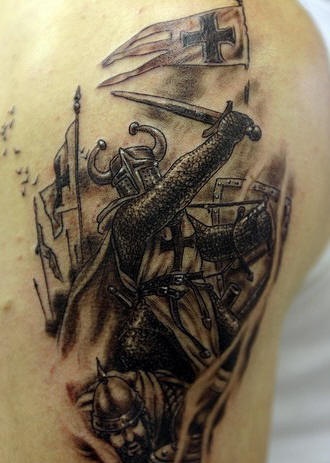 愤怒的战士纹身图案