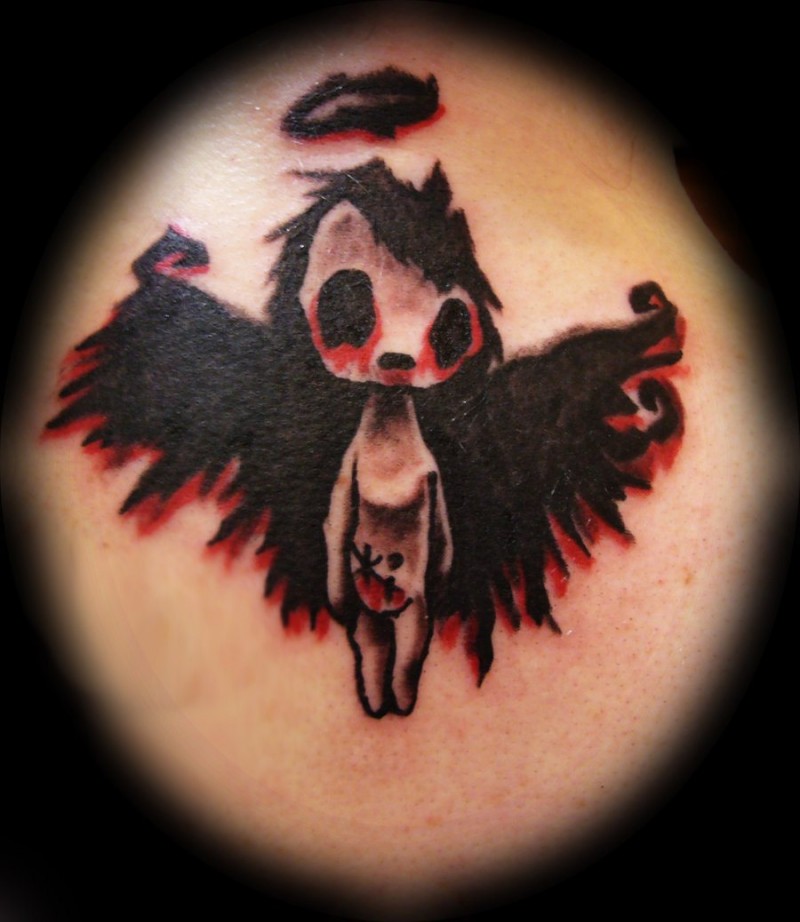 可爱的黑色小天使纹身图案