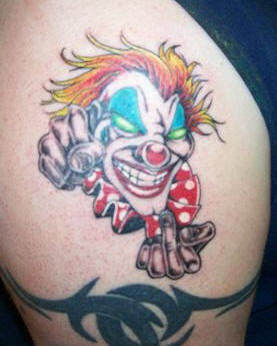粗俗的小丑彩绘纹身图案