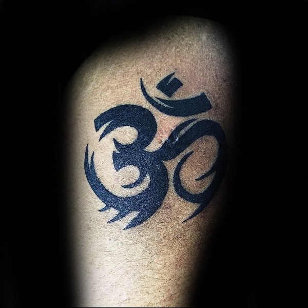 黑色印度教主题字符纹身图案