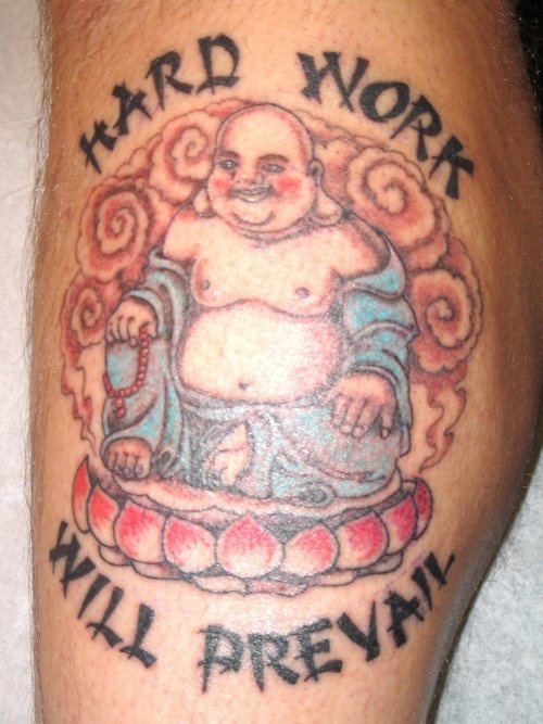 如来佛祖和英文字母纹身图案