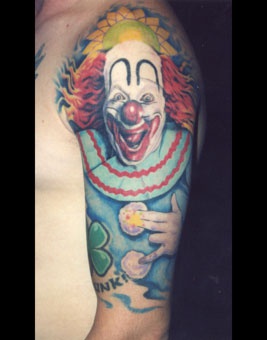 手臂彩绘罗纳德小丑纹身图案