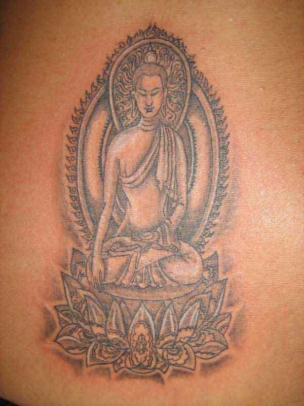 如来佛祖坐莲花纹身图案