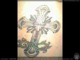 基督教十字架黑色纹身图案
