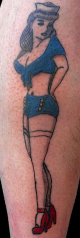 经典的水手女孩性感纹身图案