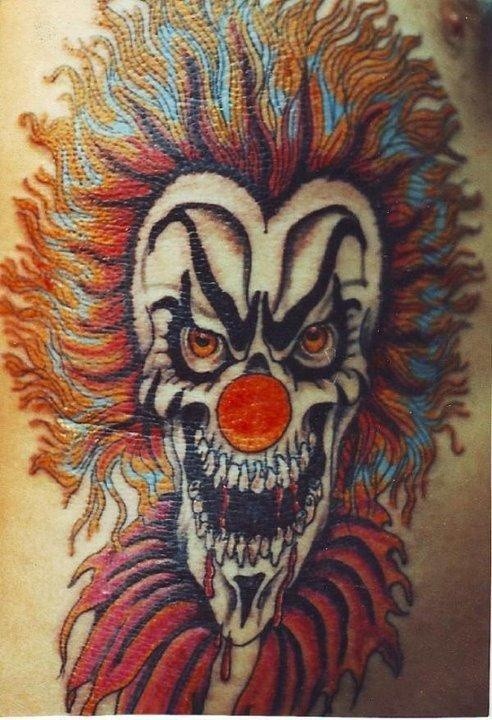 嗜血的杀手小丑纹身图案
