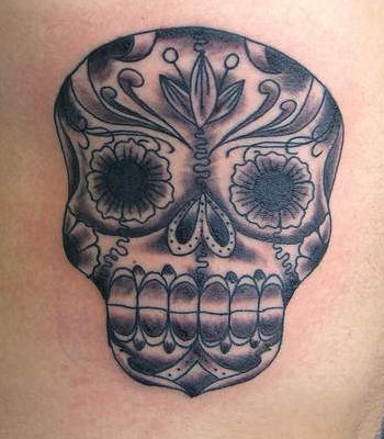 墨西哥骷髅黑色纹身图案
