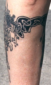 小腿凯尔特结纹身图案