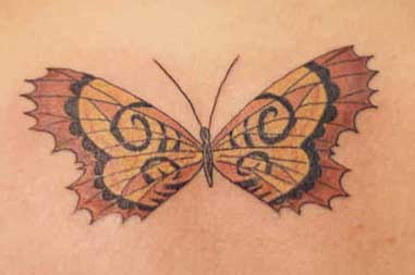 蝴蝶创意花纹纹身图案