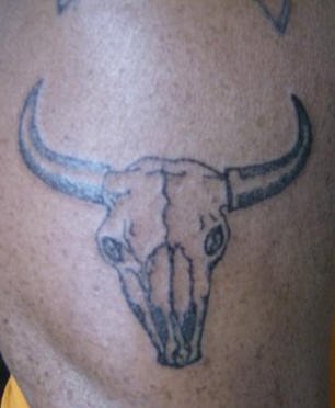 普通的公牛骷髅纹身图案