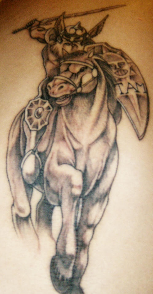 凯尔特战士和马纹身图案