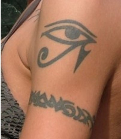 黑色荷鲁斯之眼手臂纹身图案