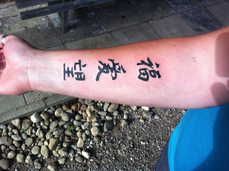 中国汉字前臂纹身图案