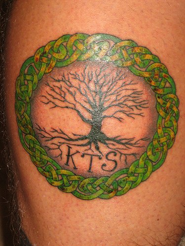 凯尔特结合生命之树纹身图案