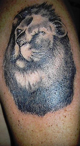 狮子头像黑色纹身图案