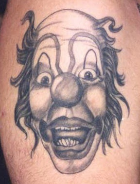 邪恶的黑色小丑纹身图案