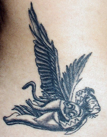 长翅膀的猴子纹身图案