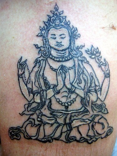 印度神佛像黑色纹身图案