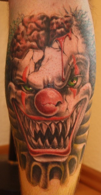 可怕的小丑恶魔纹身图案