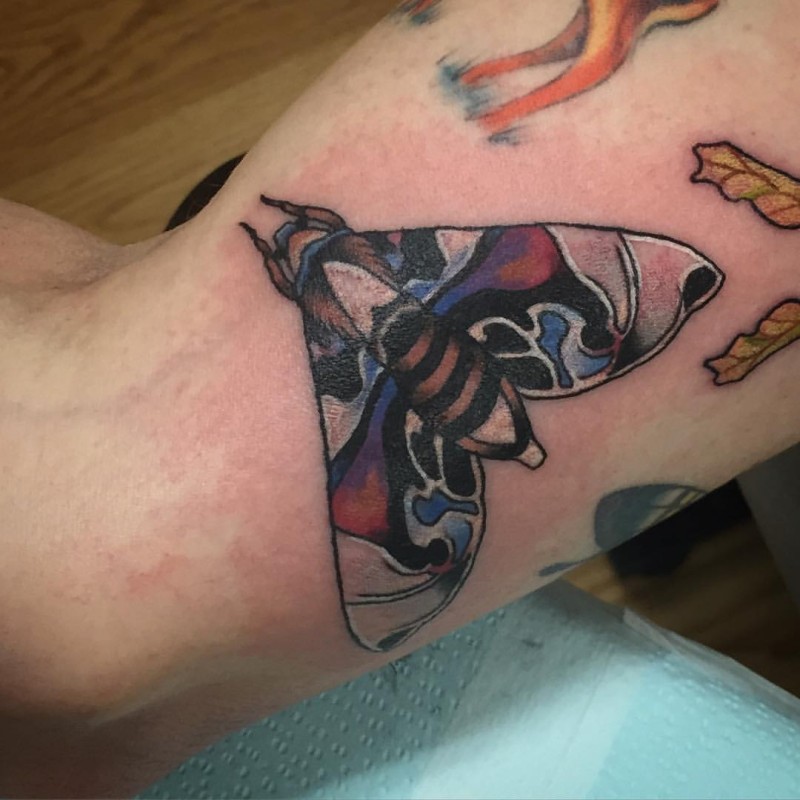 大臂壮观的蝴蝶纹身图案