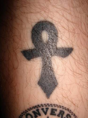 古埃及十字架符号黑色纹身图案