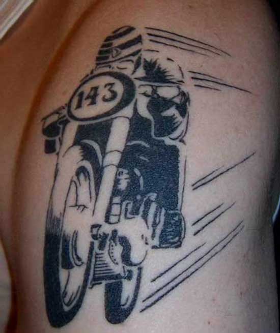 摩托车赛车黑色纹身图案