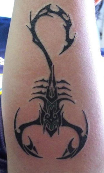 黑色危险的蝎子图腾纹身图案