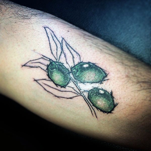 小腿好看的橄榄枝纹身图案