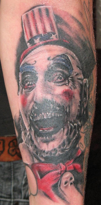 僵尸小丑个性纹身图案