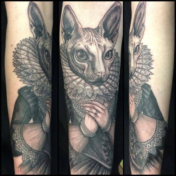 斯芬克斯猫与文艺复兴时期的服饰纹身图案