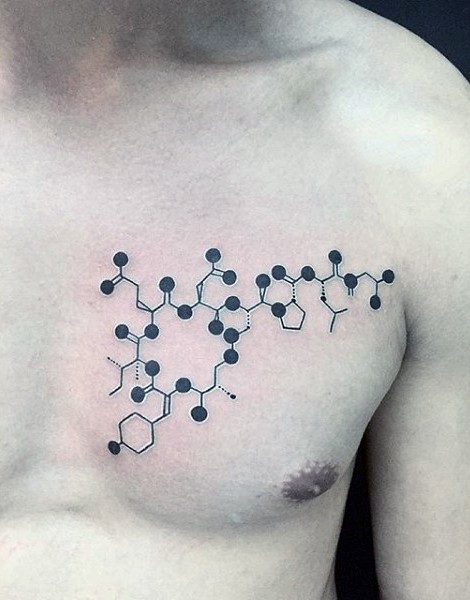 小小臂黑色小清新化学链符号纹身图案