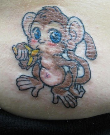 可爱的卡通小猴子纹身图案