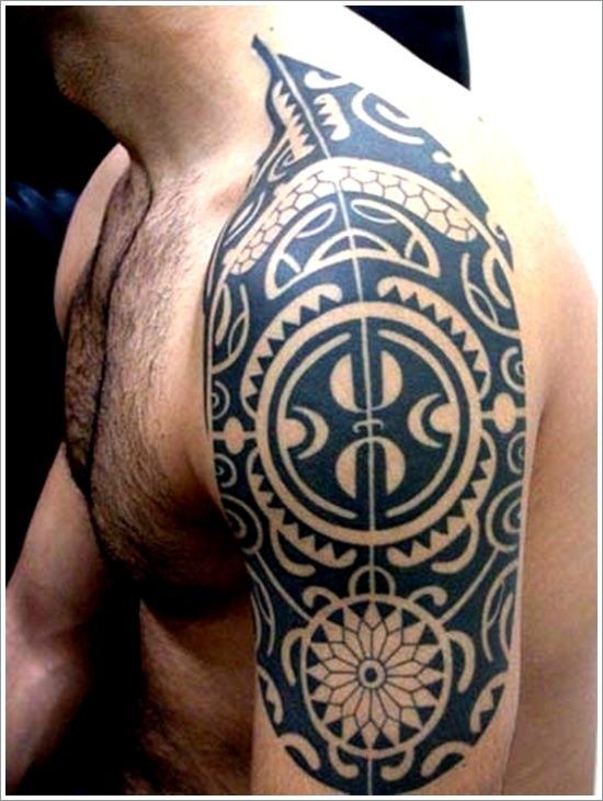 黑色毛利部落图腾纹身图案