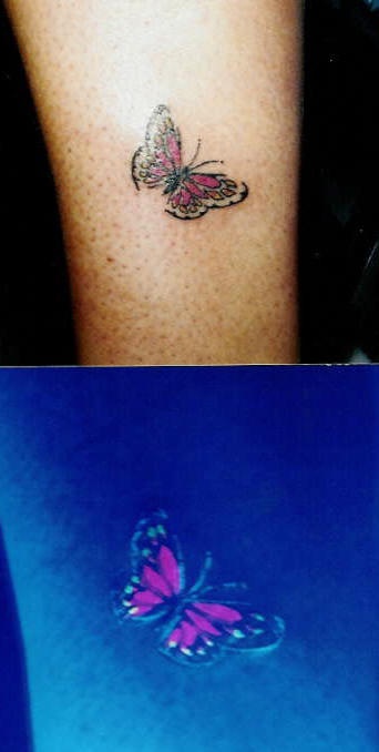 好看的蝴蝶荧光纹身图案