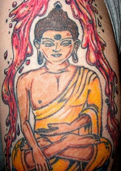 印度教佛像冥想纹身图案