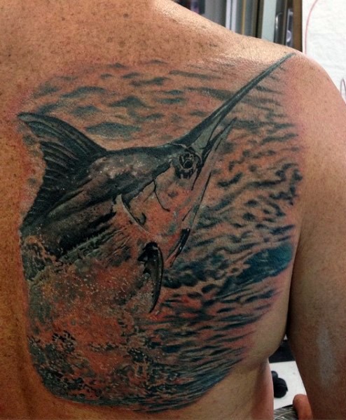 写实风格海洋鱼类纹身图案