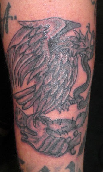 墨西哥鹰蛇与仙人掌纹身图案