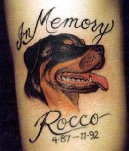 狗头像纪念字母纹身图案